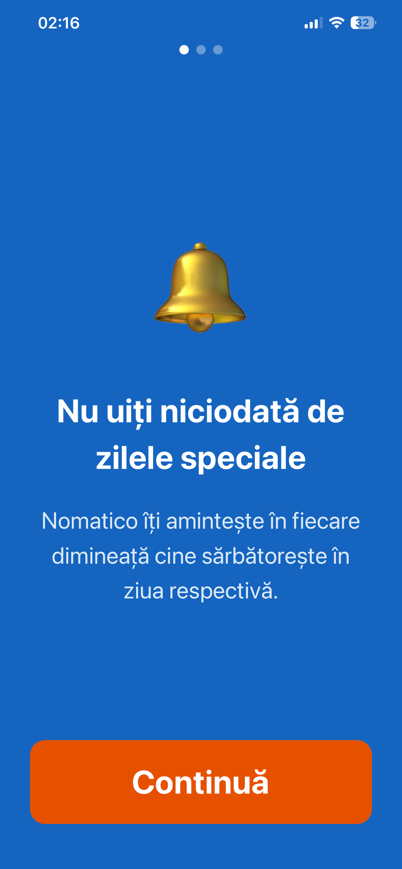 Ecranul principal Nomatico